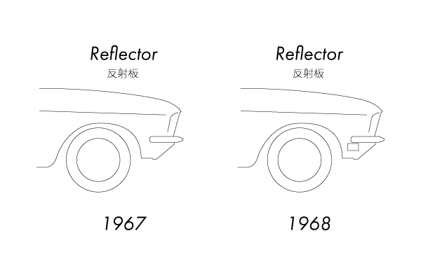 1967年式マスタングと1968年式マスタングの見分け方