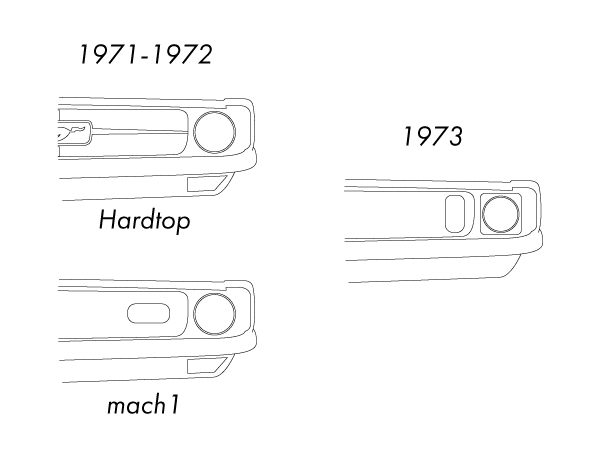 1971年式マスタングと1973年式マスタングの違い