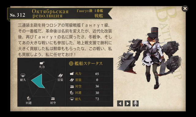 Gangut級戦艦1番艦 Gangut を無印から改に改装したところ Oktyabrskaya Revolyuciya になりました 読み方が難しいです ディスディスブログ