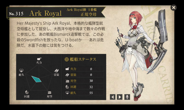 Ark Royal級正規空母1番艦 Ark Royal アーク ロイヤル を改に改装 新装備 Fulmar も入手しました ディスディスブログ