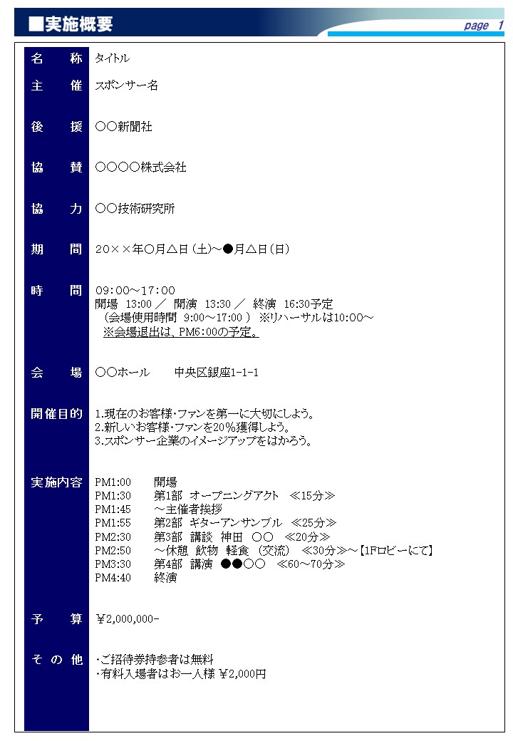 運営マニュアルを書こう「実施概要」はこう書く！ - そこに人が集まり 