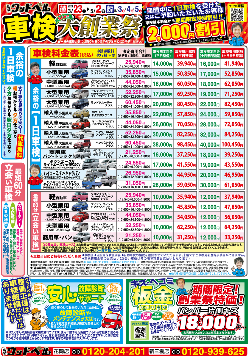 2023年3月23日 折り込みチラシ 56周年 大創業祭 - ウッドベル 整備