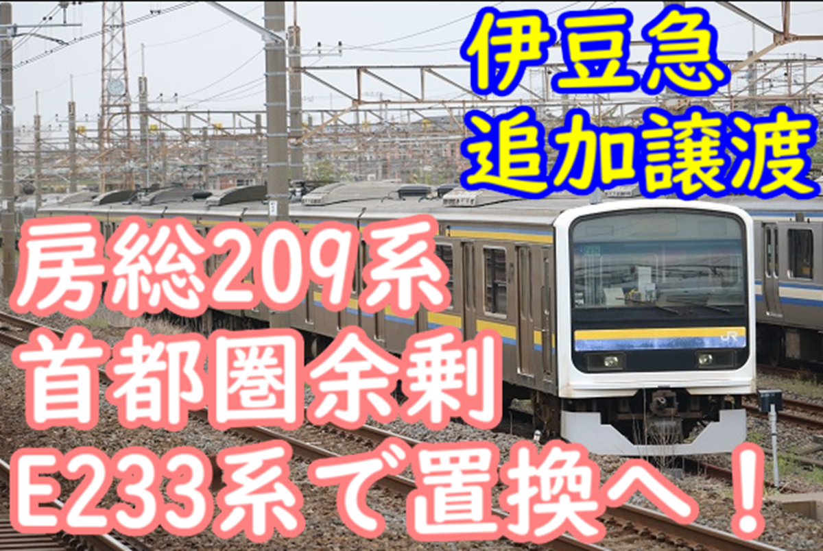 房総209系 余剰E233系を活用し置き換えへ！伊豆急行へ追加で2