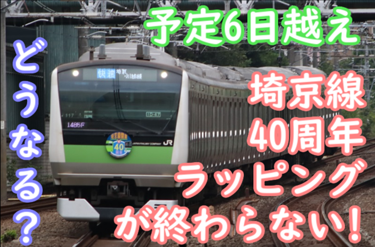 6日も延長！E233系ハエ117編成 埼京線40周年ラッピングが終わらない