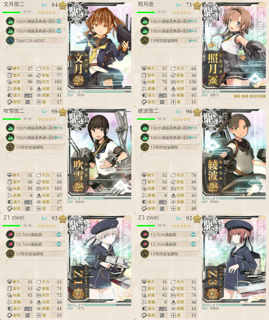 艦これ 満潮改二への改装 他 紅き水月と白き睡蓮