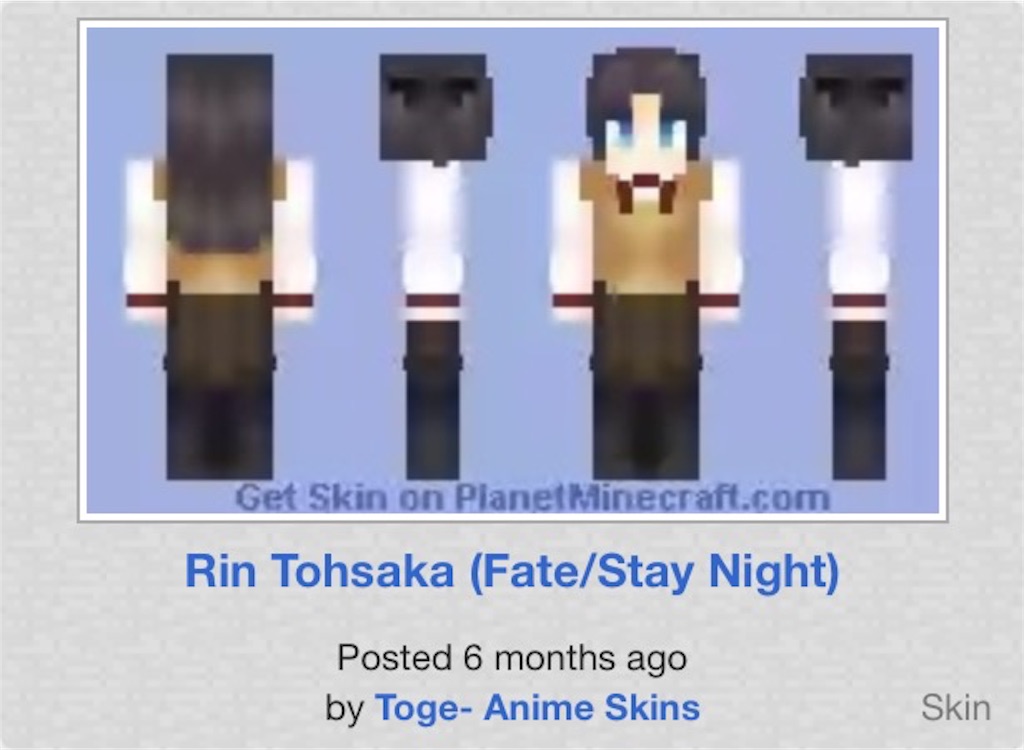 【MineCraft】Fateのskinをあつめてきた - モブトエキストラ