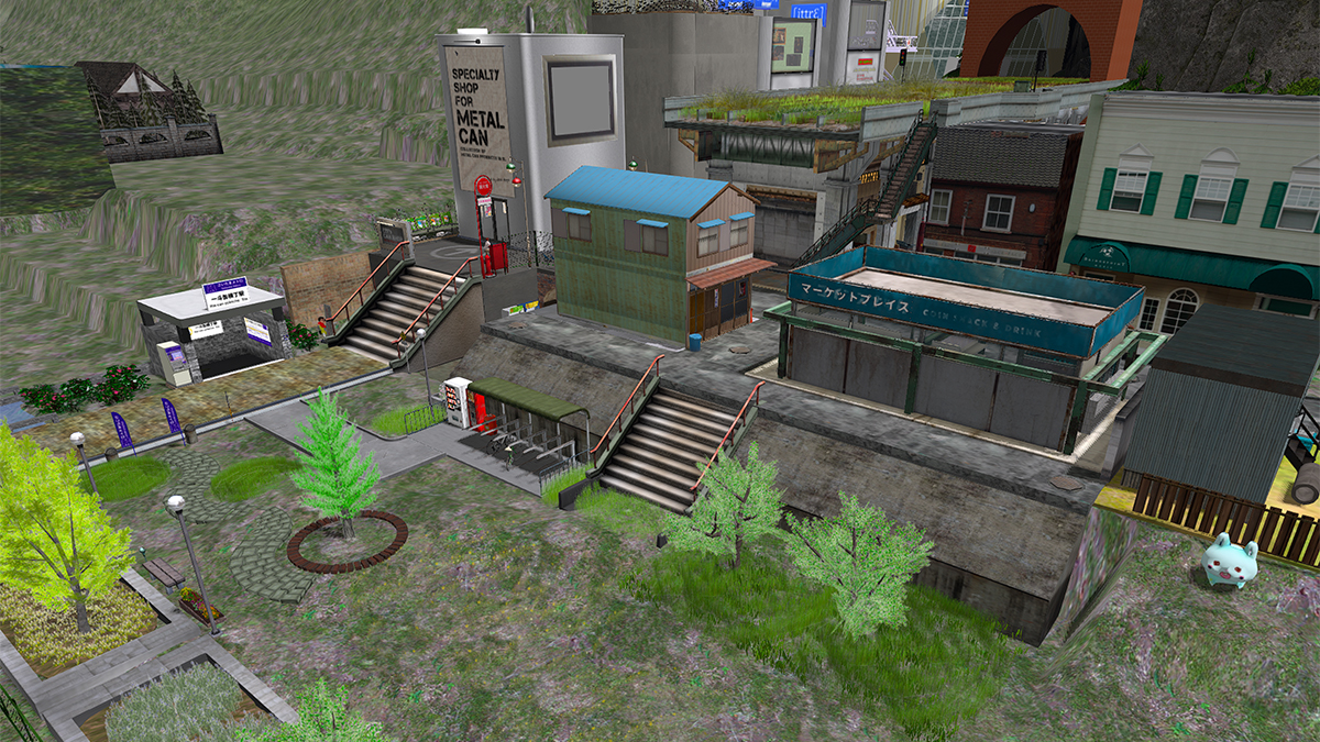 SecondLife さいたまメトロ「一斗缶横丁」駅前風景