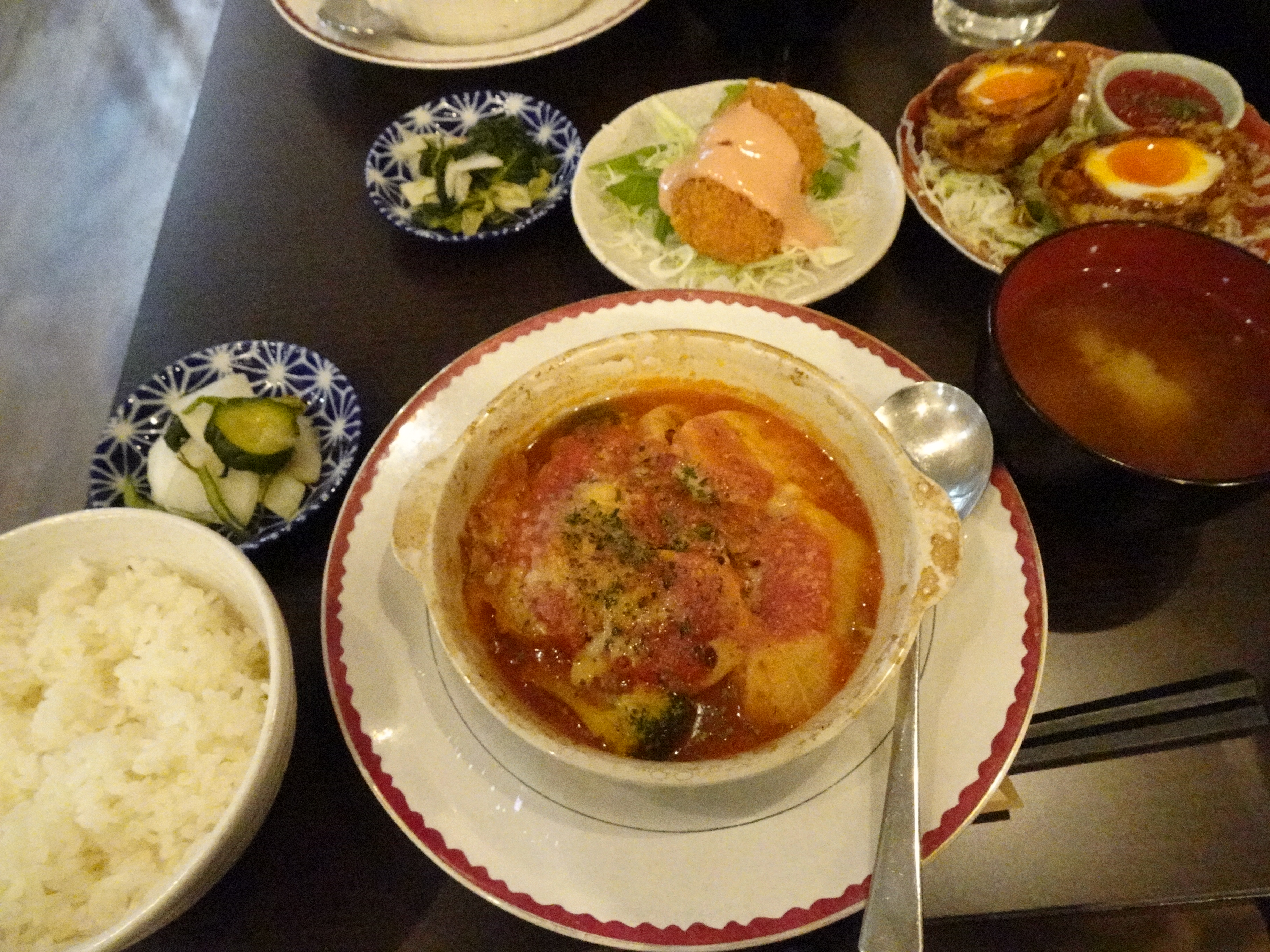 ロールキャベツ定食+スコッチエッグ