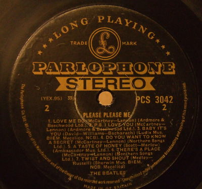 Beatles：ゴールド・パーロフォン(Stereo)のフェイク盤 - No