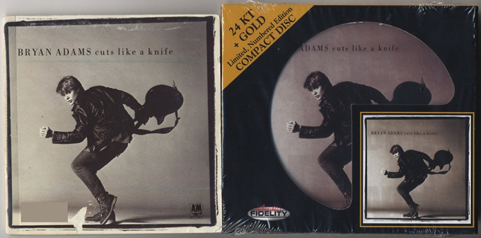 Bryan Adams：Cuts Like A Knife AF Gold CD vs. D32Y3008 (Japan 1st