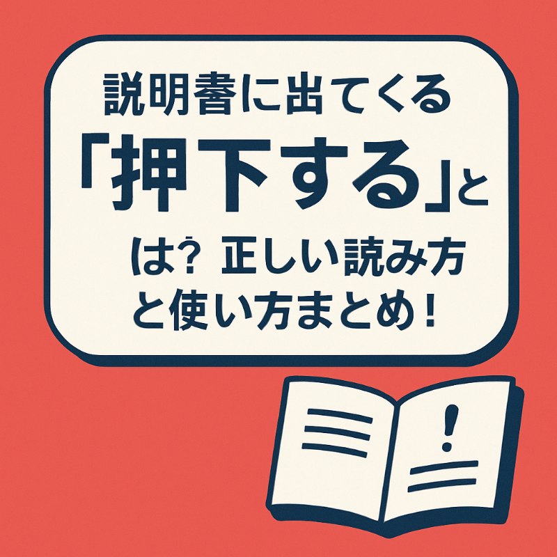 説明書に出てくる『押下する』とは?正しい読み方と使い方まとめ! - 暮らしに役立つ豆知識