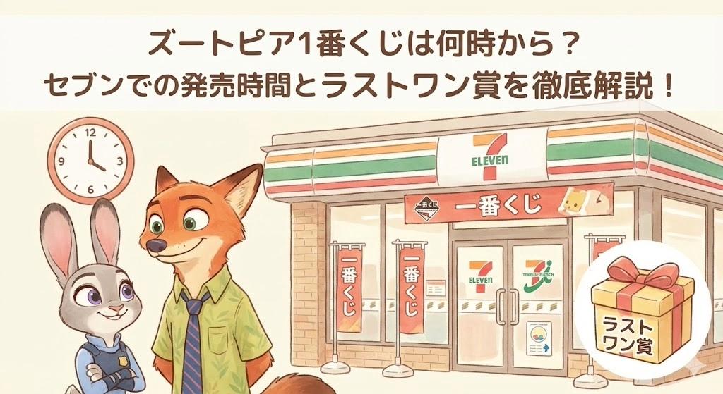 ズートピア1番くじは何時から？セブンでの発売時間とラストワン賞を