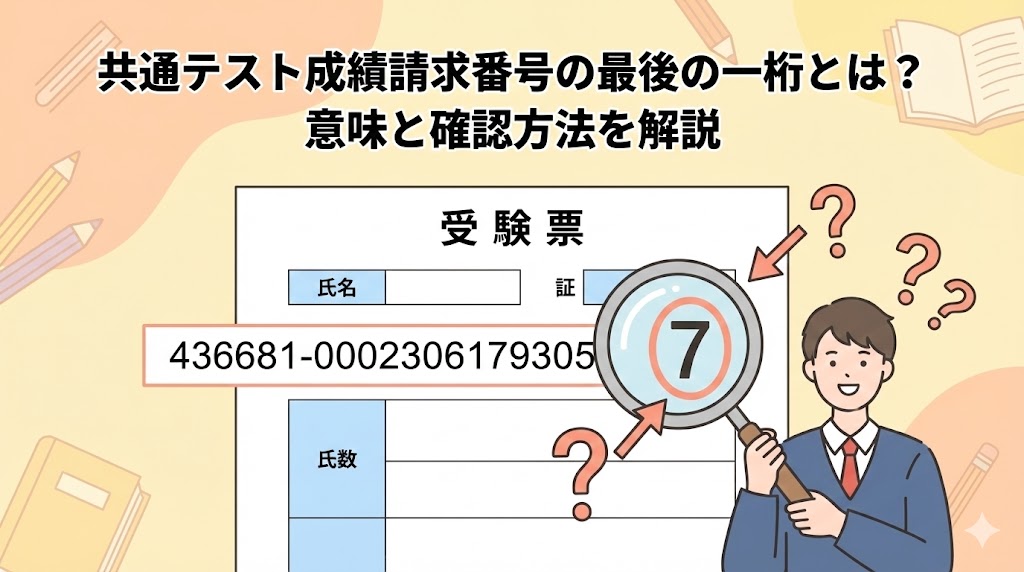 共通テスト成績請求番号の最後の一桁とは？意味と確認方法を解説