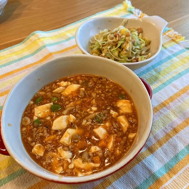 電子レンジだけで作った麻婆豆腐