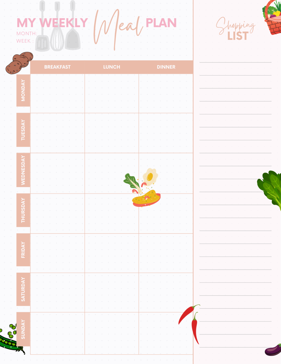 献立表 テンプレート 無料昼食のみ | 献立表 テンプレート 無料 かわいい 3日 – KFSWCU
