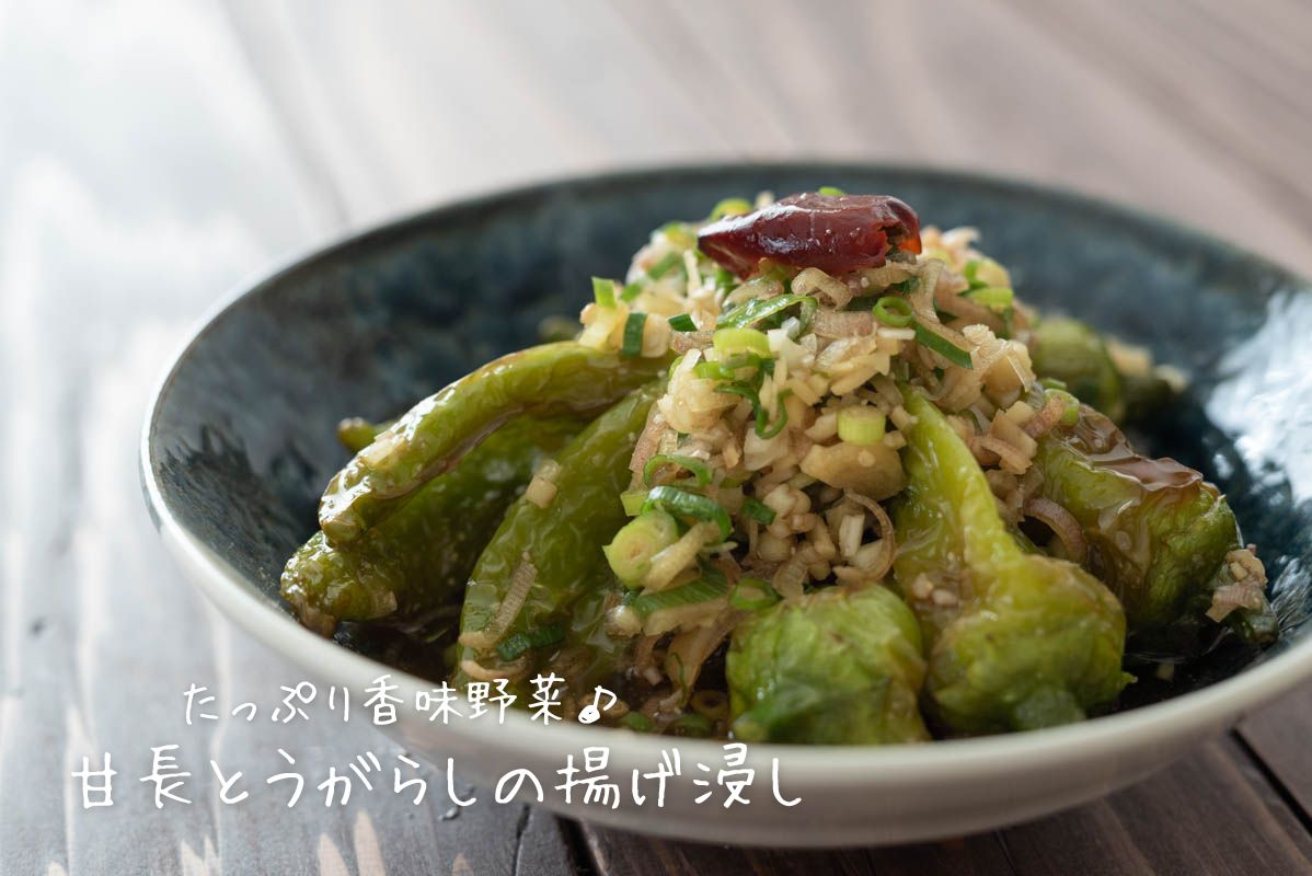 甘長とうがらしの揚げ浸し　おつまみ　香味野菜　作り方