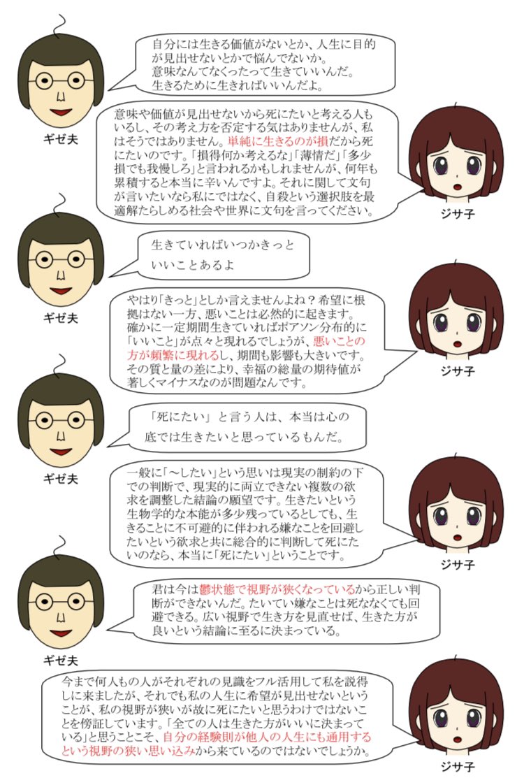 自殺を止めたい人を論破する自殺したい人02