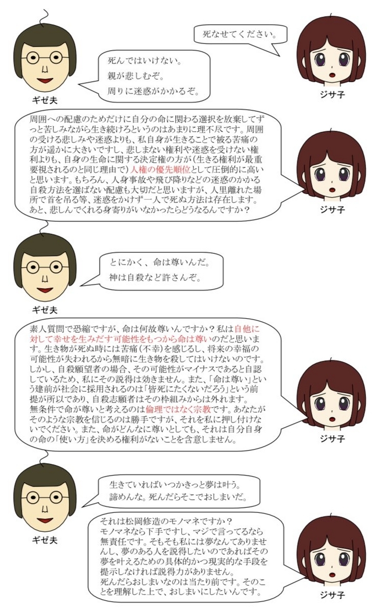 自殺を止めたい人を論破する自殺したい人03