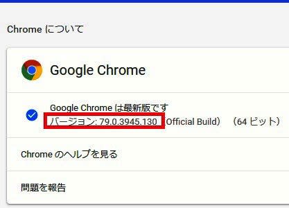 バージョン確認画面