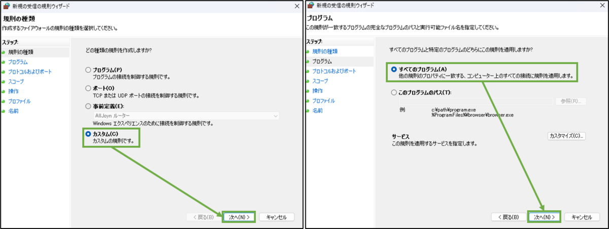 図表7-4 Ping不通時の確認(規則の種類,プログラム)