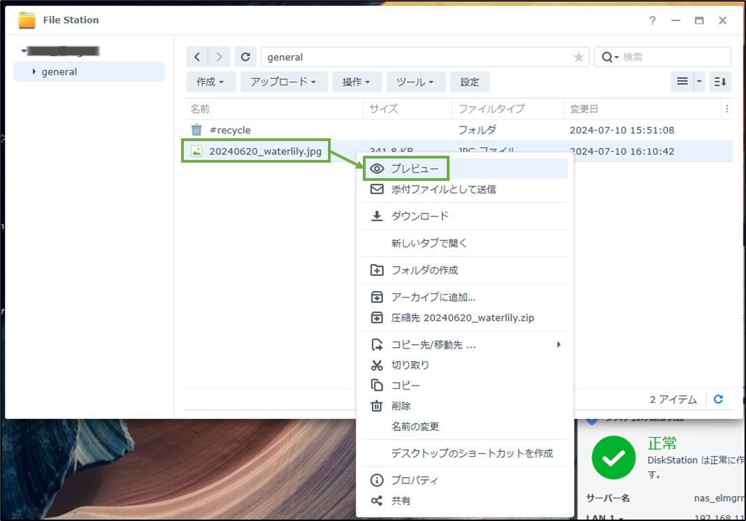 図表5-9 DSMでの操作確認(ファイル操作の確認)