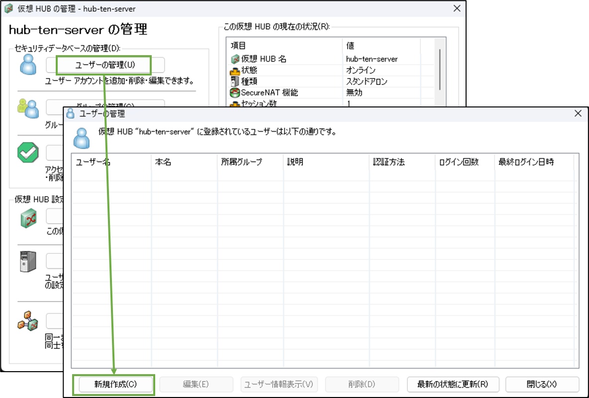 図表4-7 サーバー用PC ユーザー作成へ