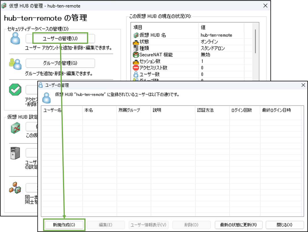 図表4-7 サーバー用PC ユーザー作成へ