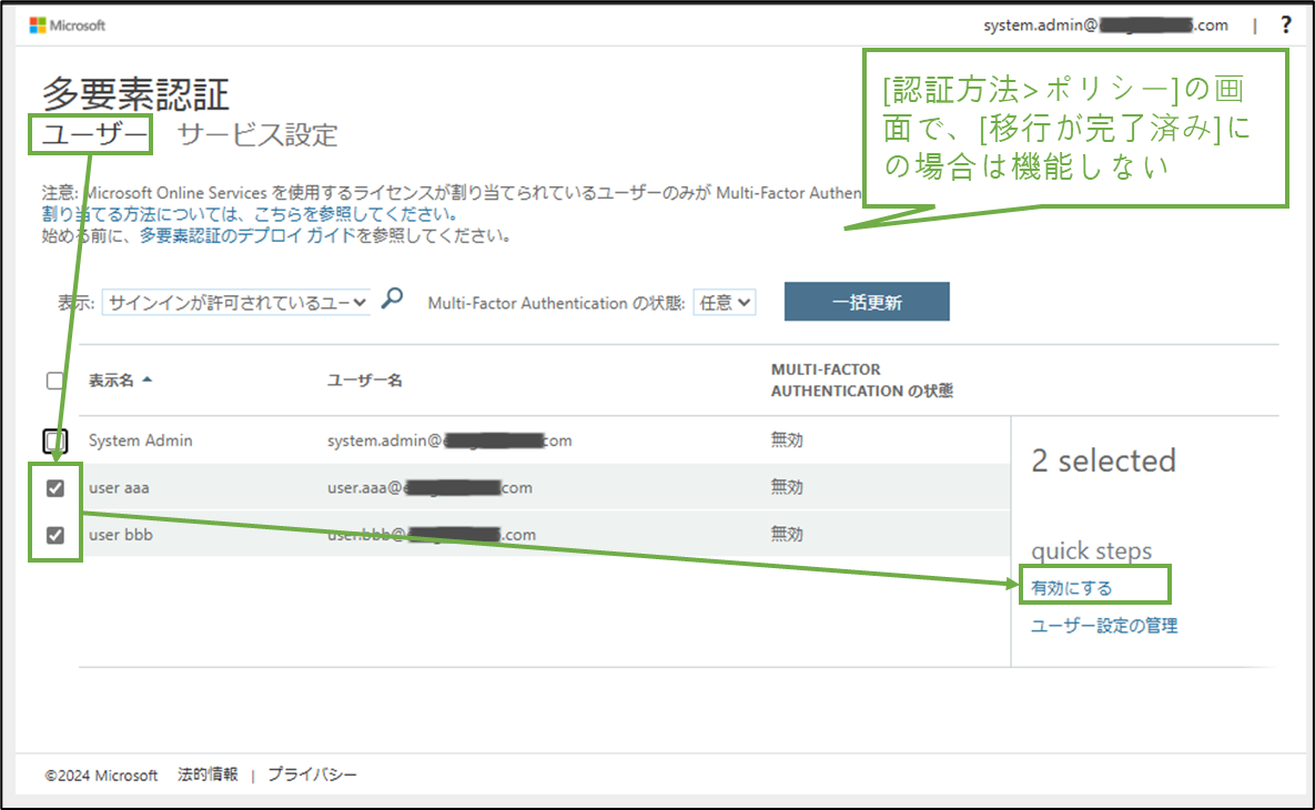 図表6-4 MFAの従来の画面(ユーザー)