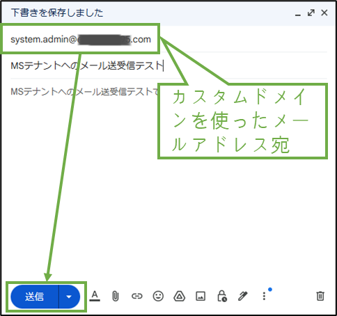 図表5-1 動作確認(外部⇒内部のメール送信)<