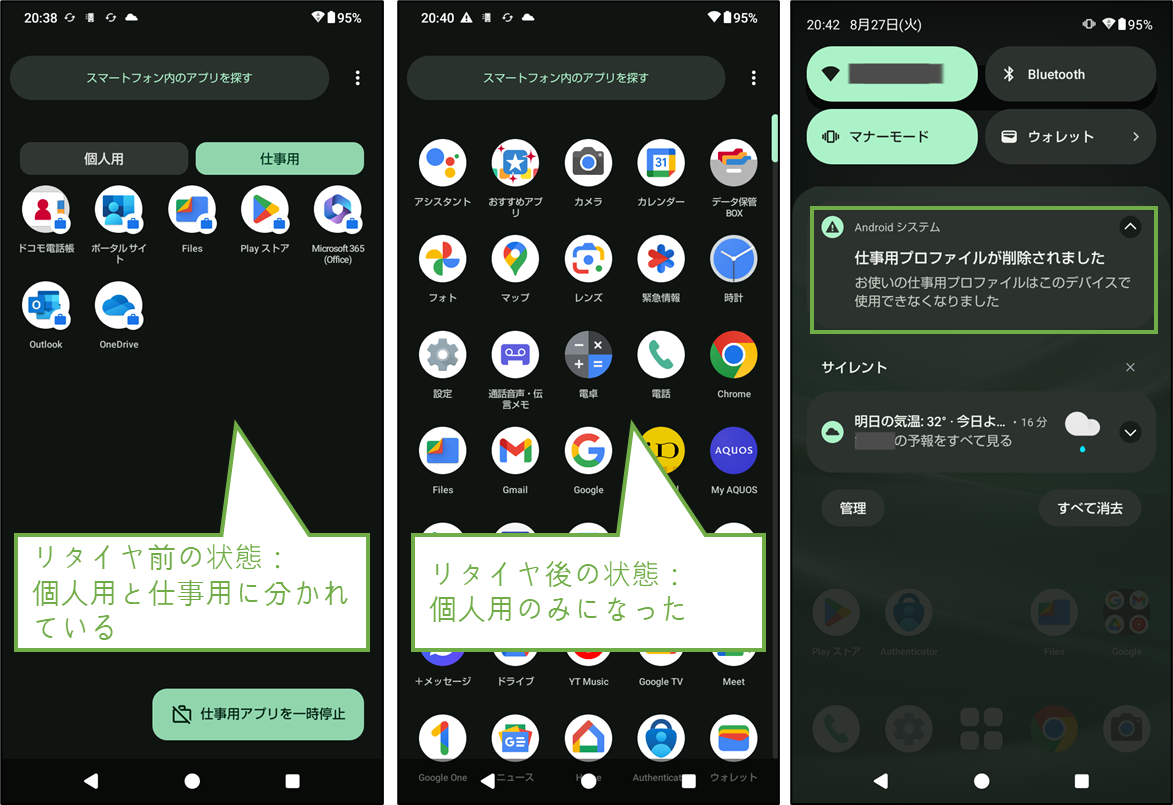 図表3-4 リタイアした私有Androidデバイスの確認