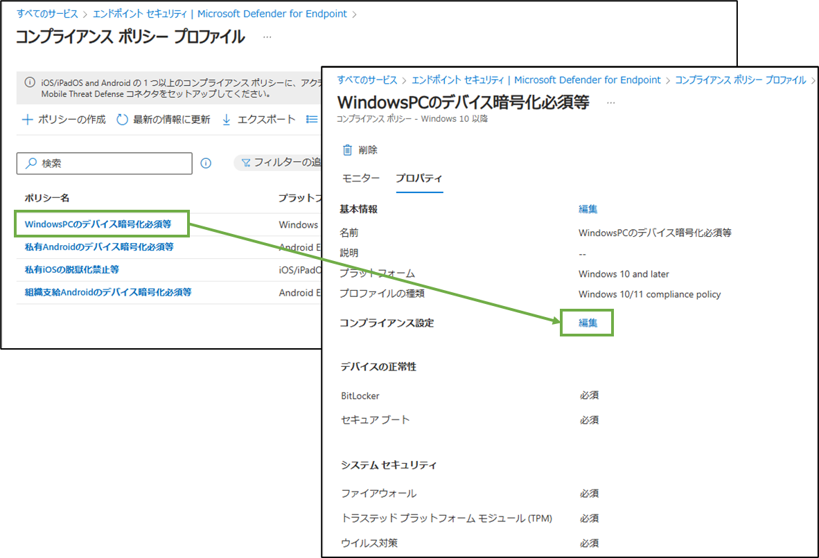 図表2-10 コンプライアンスポリシー設定へ