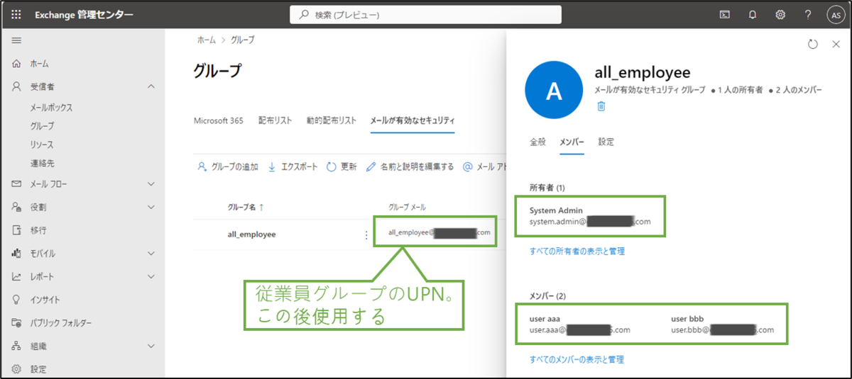 図表3-3 従業員グループ追加設定(所有者,メンバー)