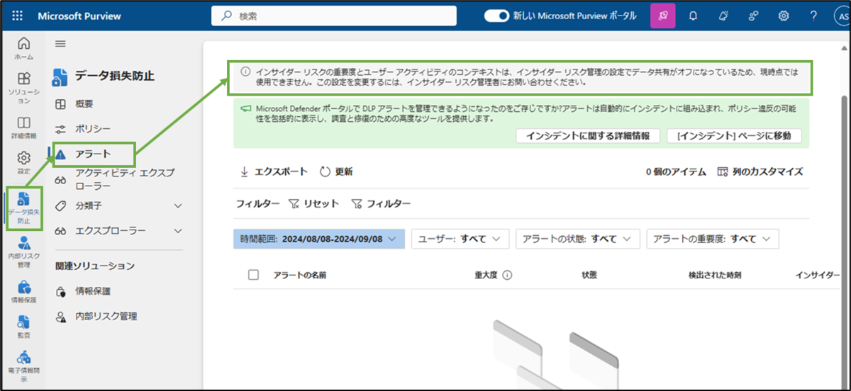 図表2-3 DLPデータ共有(アラート表示)