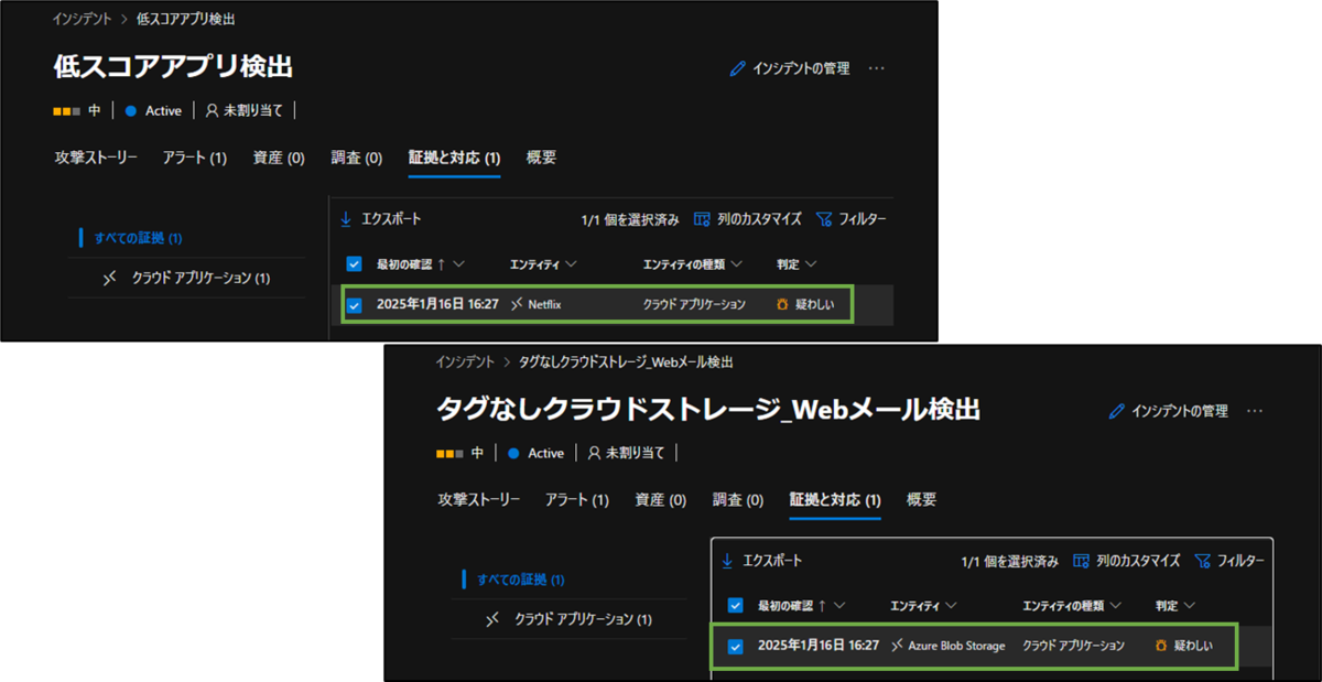 図表8-6 インシデントとアラートでの検出状況(詳細1)