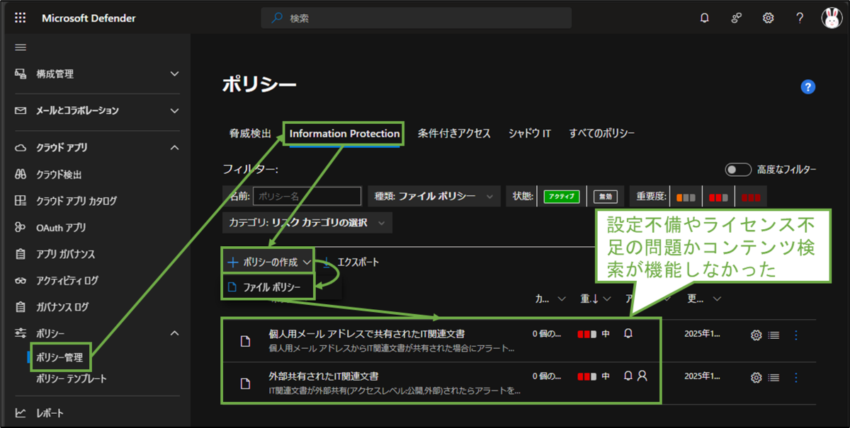 図表10-1 ファイルポリシーの設定へ