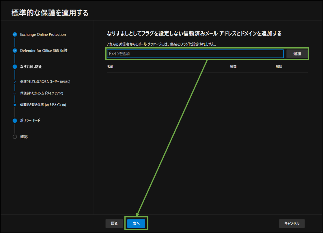 図表2-8 なりすまし防止の設定(例外アドレス・ドメイン)
