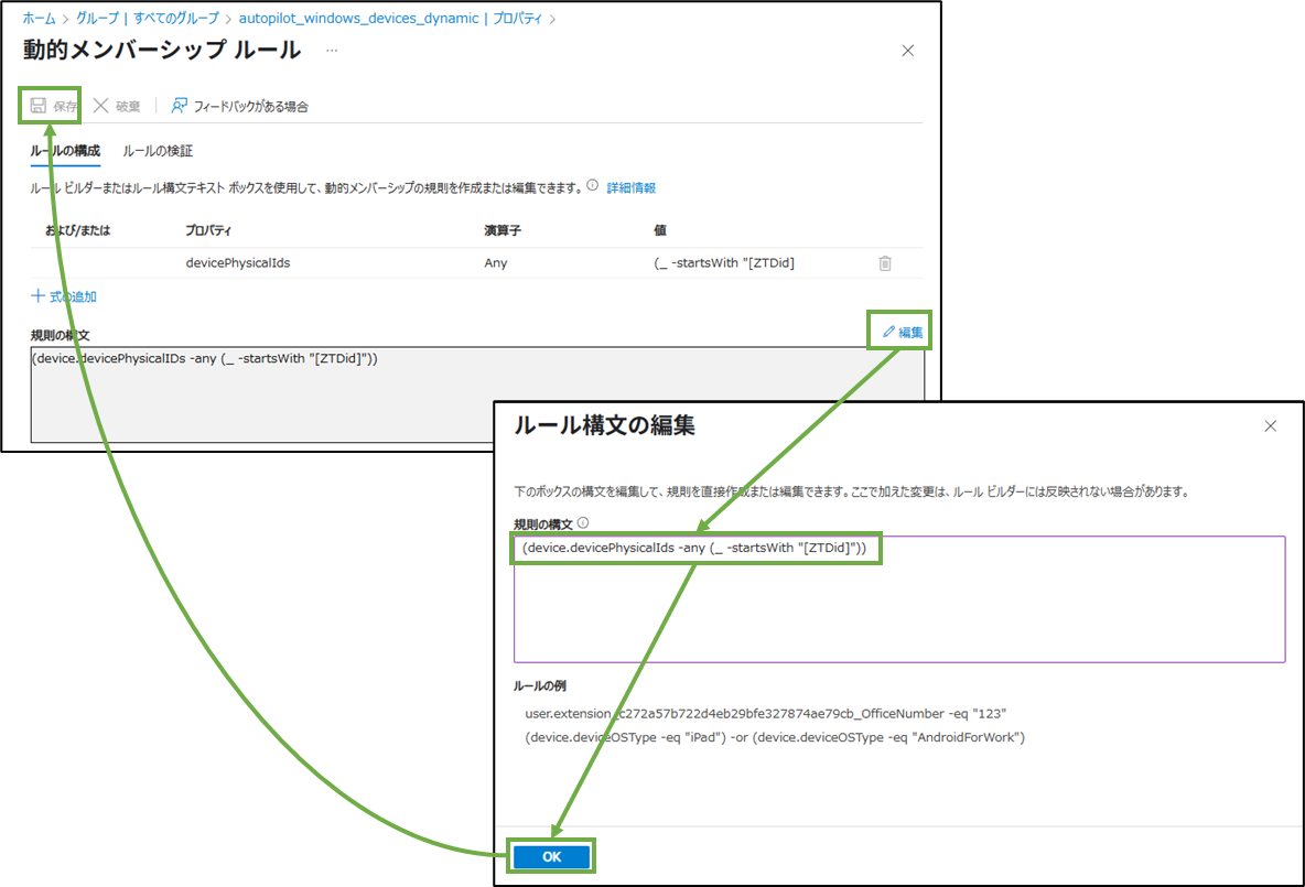 図表5-3 動的メンバーシップルールの設定