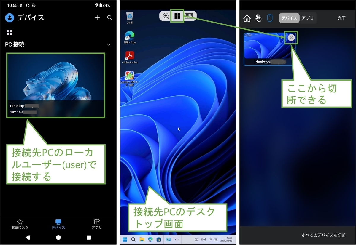 図表5-1 WindowsAppのローカルユーザーでの接続