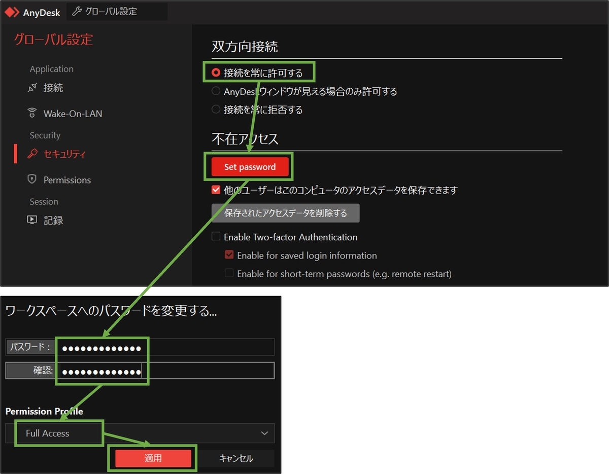 図表3-3 セキュリティ設定