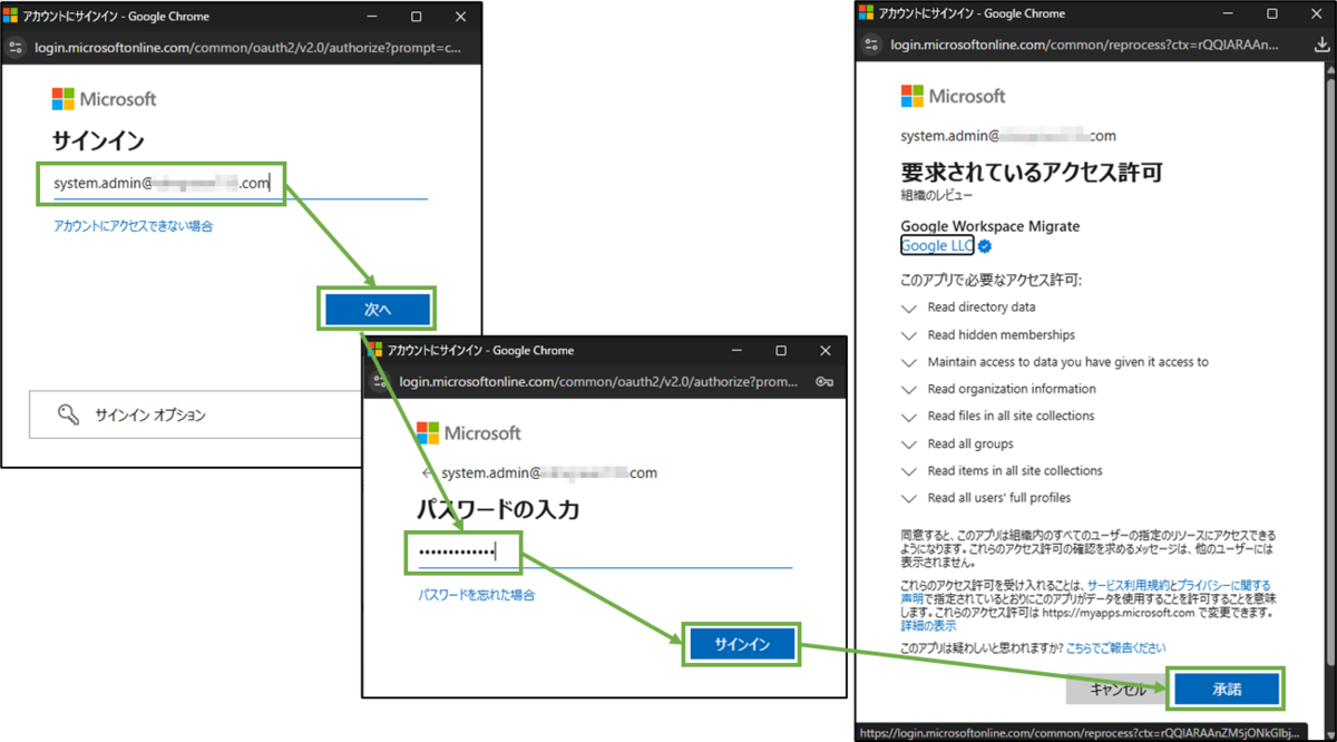 図表9-6 SharePointファイル 移行の実行(ステップ1の続き)