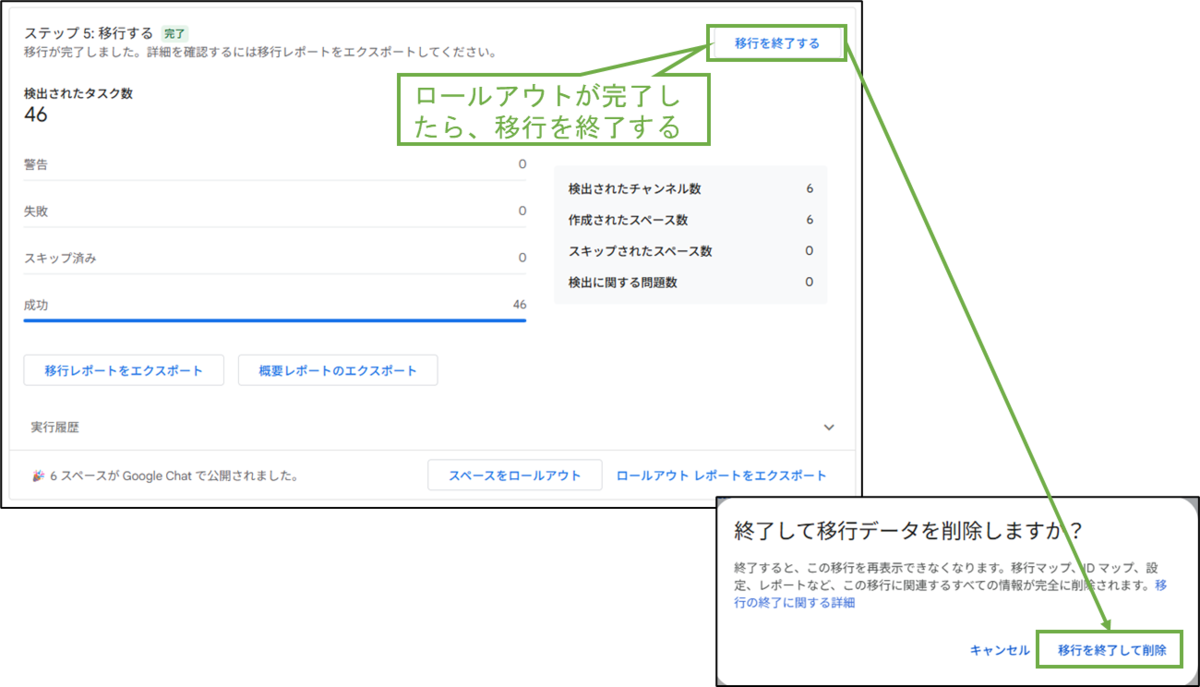 図表12-4 Teamsチャット 移行の終了