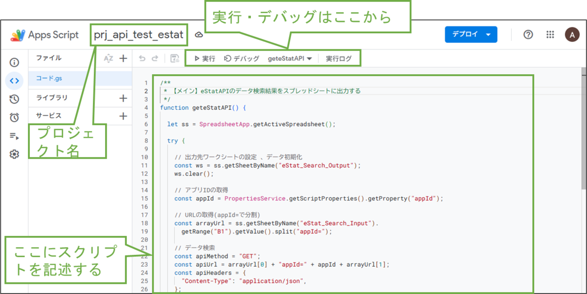 図表3-2 GASコードエディター