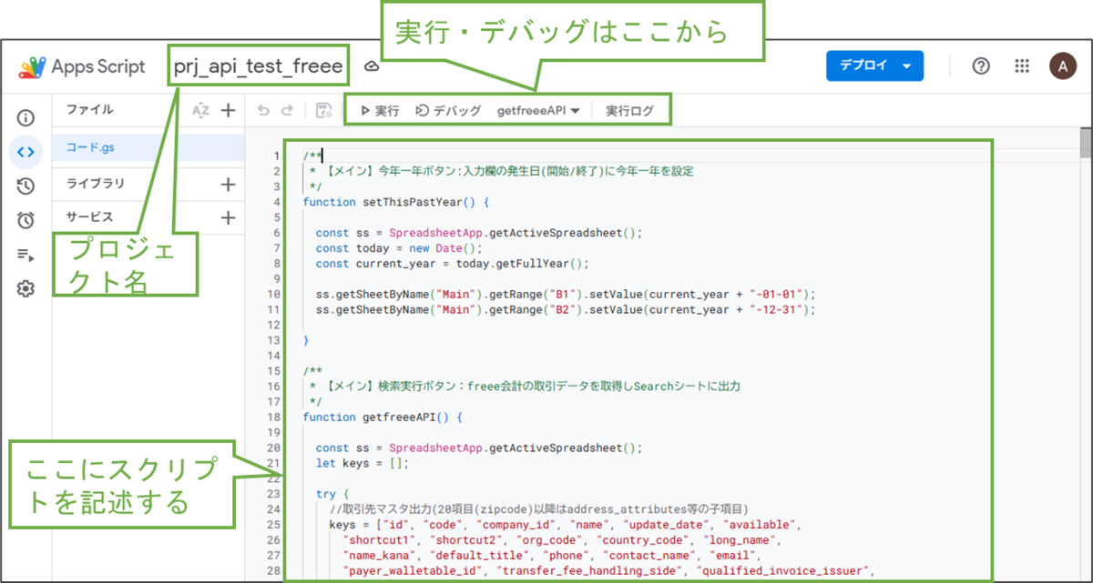図表3-2 GASコードエディター