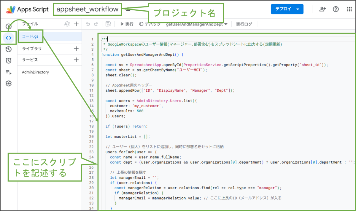 図表4-4 GAS コード.gs記述
