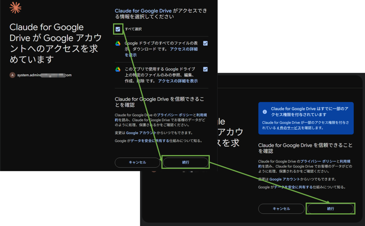 図表4-9 ユーザー操作 Claude for GD ログイン・アカウントアクセス要求