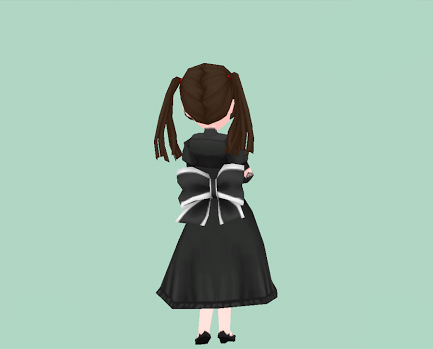 黒い腰リボン