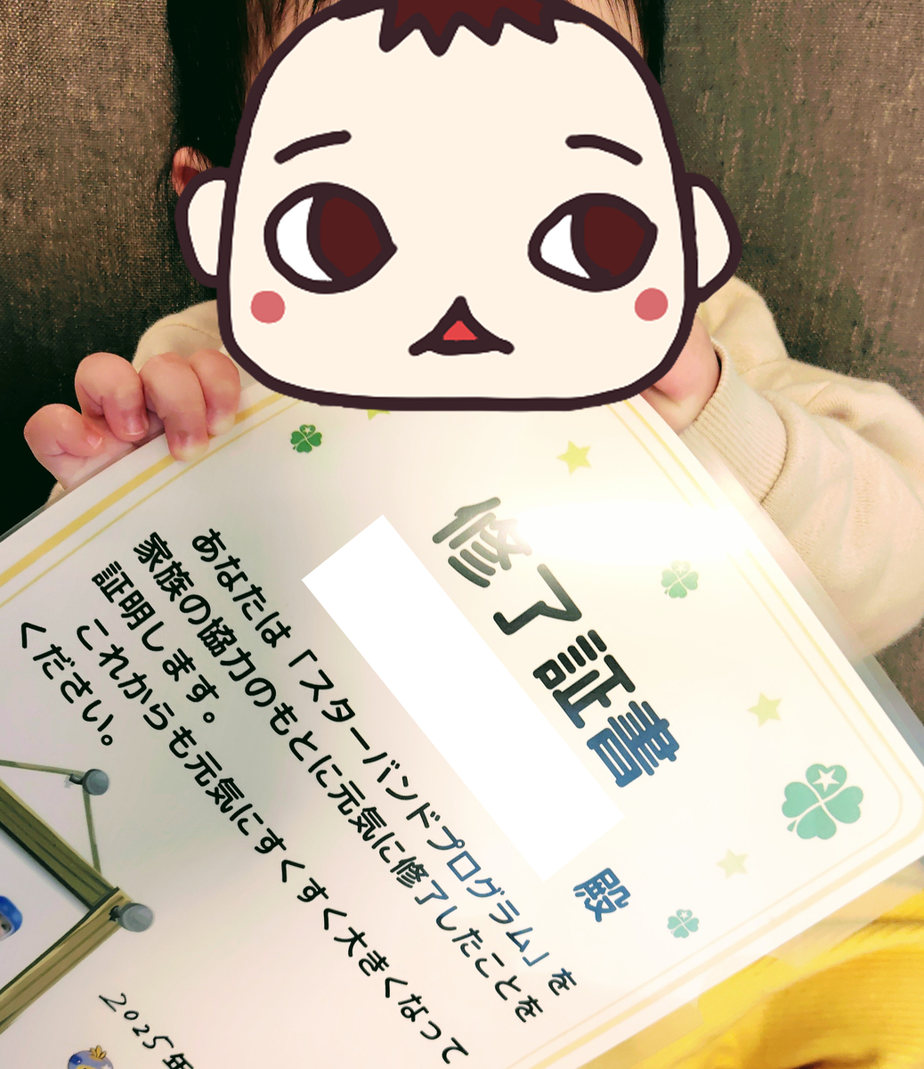 ヘルメット治療の修了証書