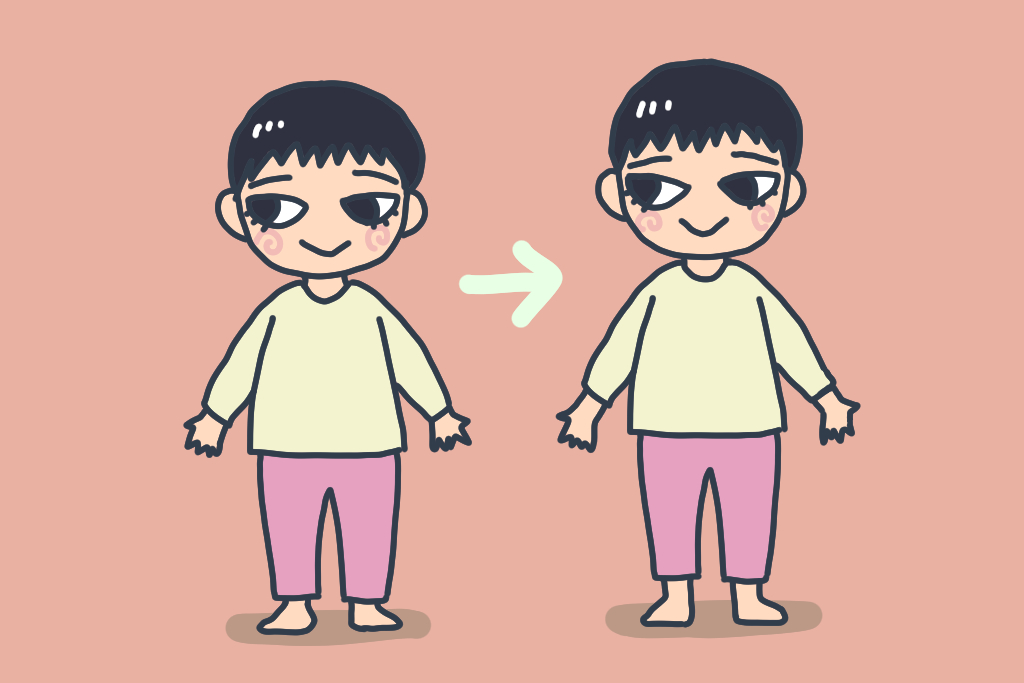 成長する子どものイラスト