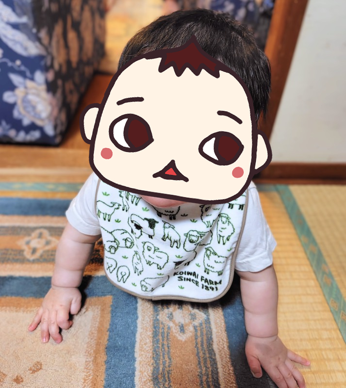 スタイをした赤ちゃん