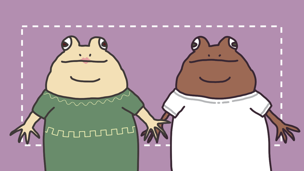 カエルの夫婦イラスト